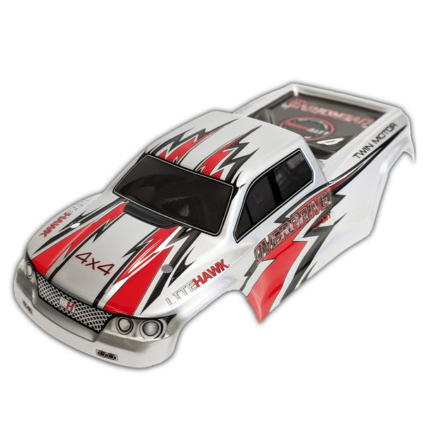 285-421401 OVERDRIVE - Body (Silver with red stripes)